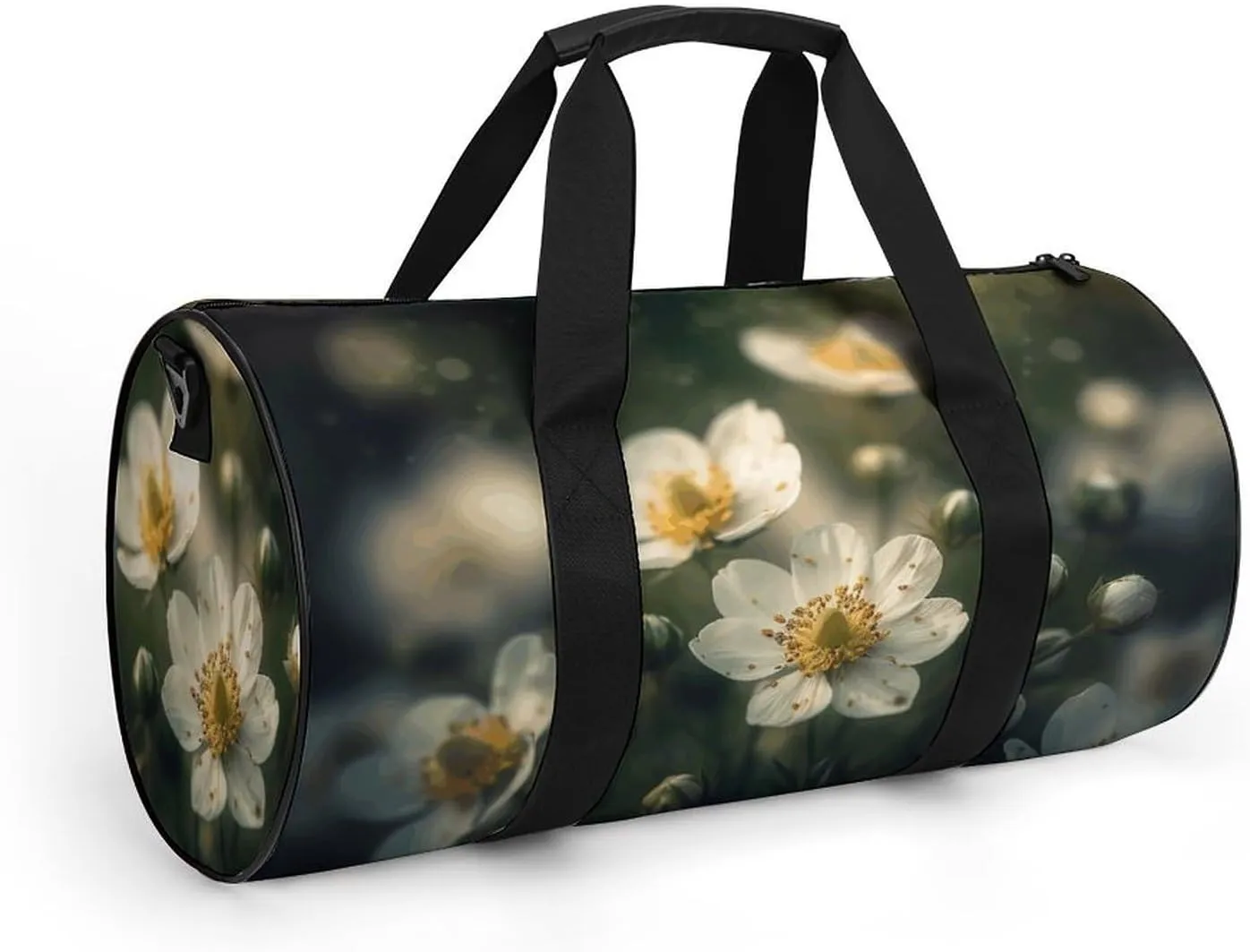 Travel Duffel Bag for Men And Women,Flowers Are White Waterproof Sports Fitness Bag Portable Travel Duffel Bag