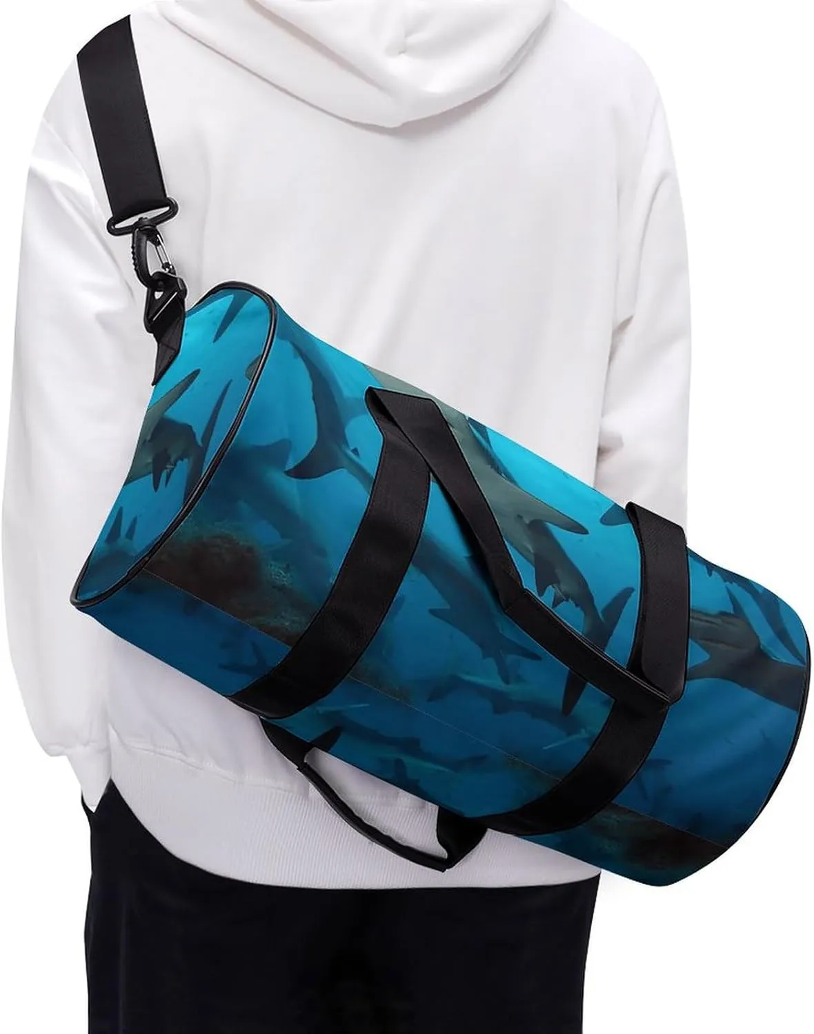 Travel Duffel Bag for Men And Women,Hammerhead Sharks Waterproof Sports Fitness Bag Portable Travel Duffel Bag