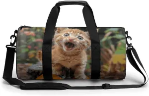 Travel Duffel Bag for Men And Women,Happy Little Cat Waterproof Sports Fitness Bag Portable Travel Duffel Bag