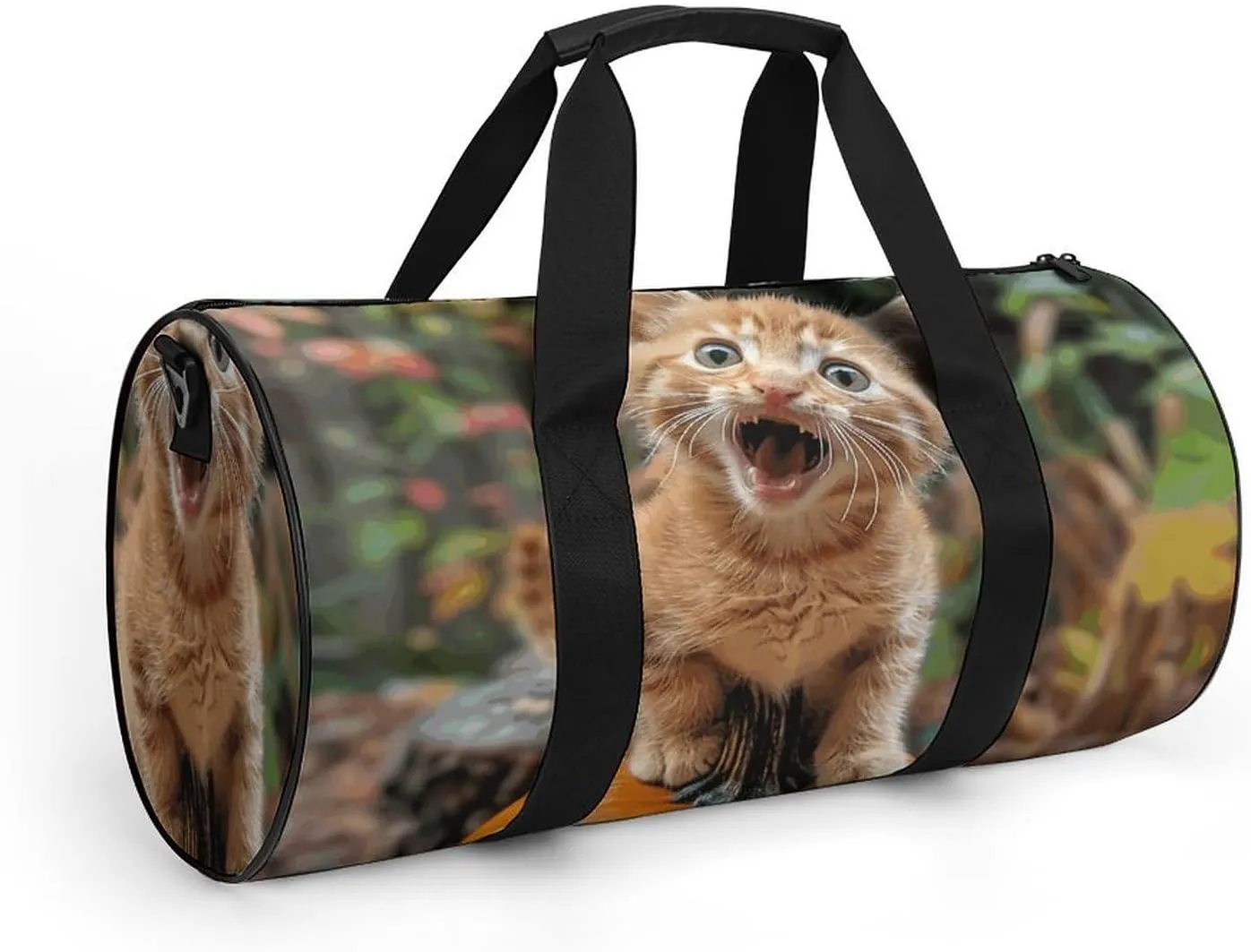 Travel Duffel Bag for Men And Women,Happy Little Cat Waterproof Sports Fitness Bag Portable Travel Duffel Bag