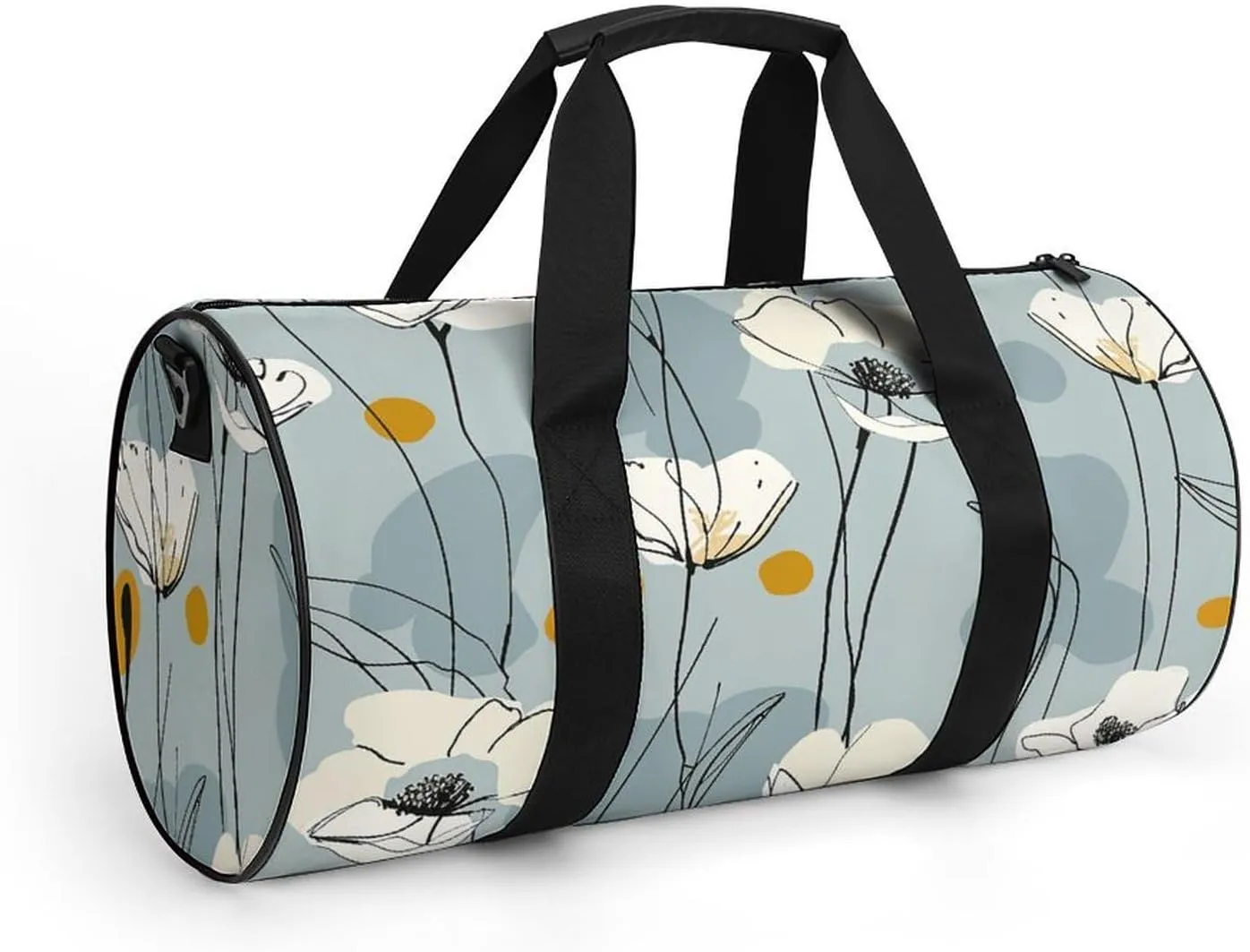 Travel Duffel Bag for Men And Women,Light Blue Petals Waterproof Sports Fitness Bag Portable Travel Duffel Bag