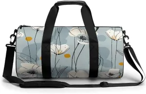 Travel Duffel Bag for Men And Women,Light Blue Petals Waterproof Sports Fitness Bag Portable Travel Duffel Bag