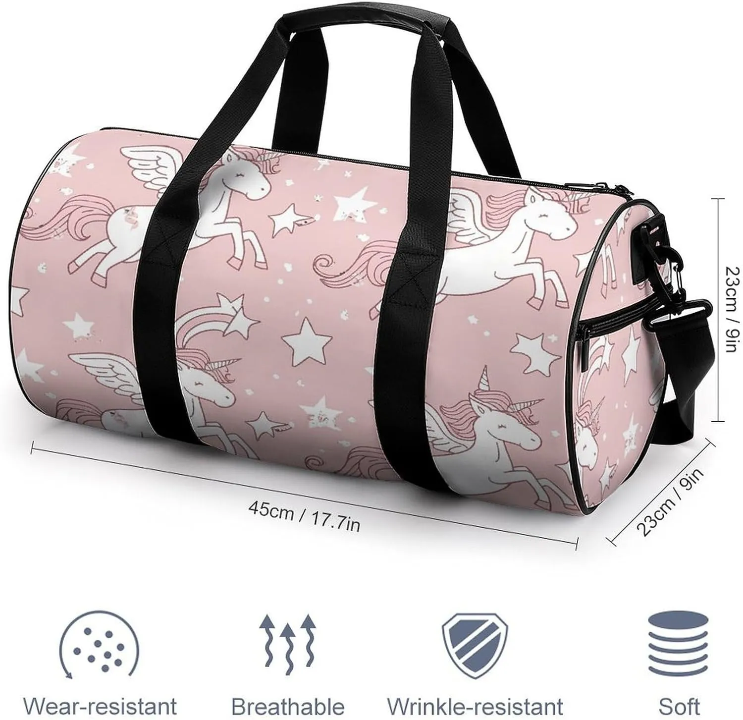 Travel Duffel Bag for Men And Women,Magic Horse Pattern Waterproof Sports Fitness Bag Portable Travel Duffel Bag