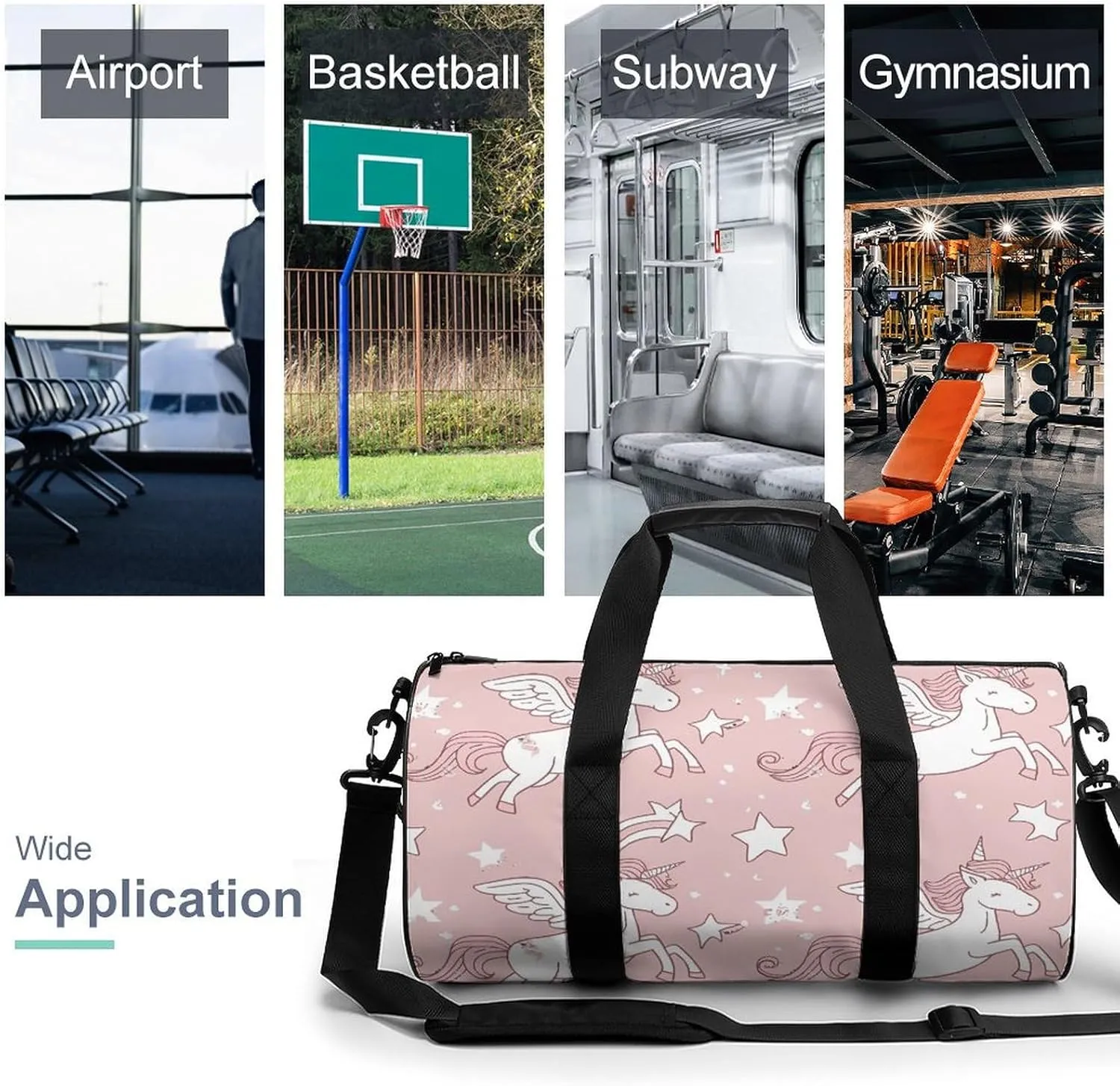 Travel Duffel Bag for Men And Women,Magic Horse Pattern Waterproof Sports Fitness Bag Portable Travel Duffel Bag