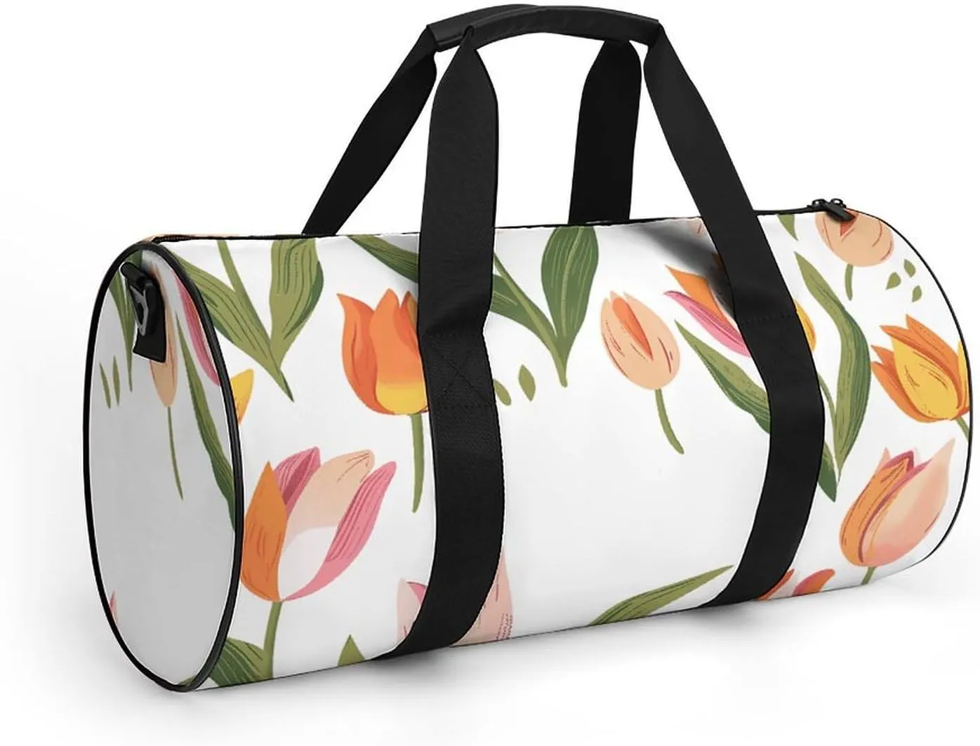 Travel Duffel Bag for Men And Women,Pastel Tulip Pattern Waterproof Sports Fitness Bag Portable Travel Duffel Bag