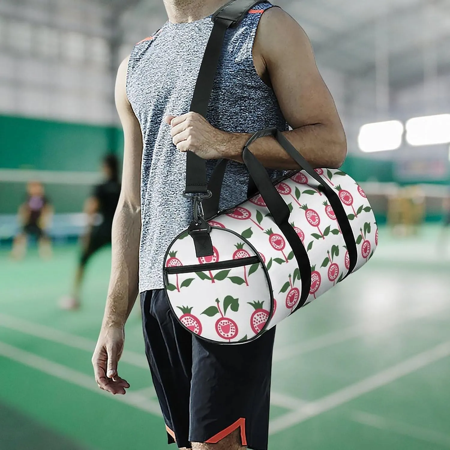 Travel Duffel Bag for Men And Women,Pomegranate Art Pattern Waterproof Sports Fitness Bag Portable Travel Duffel Bag