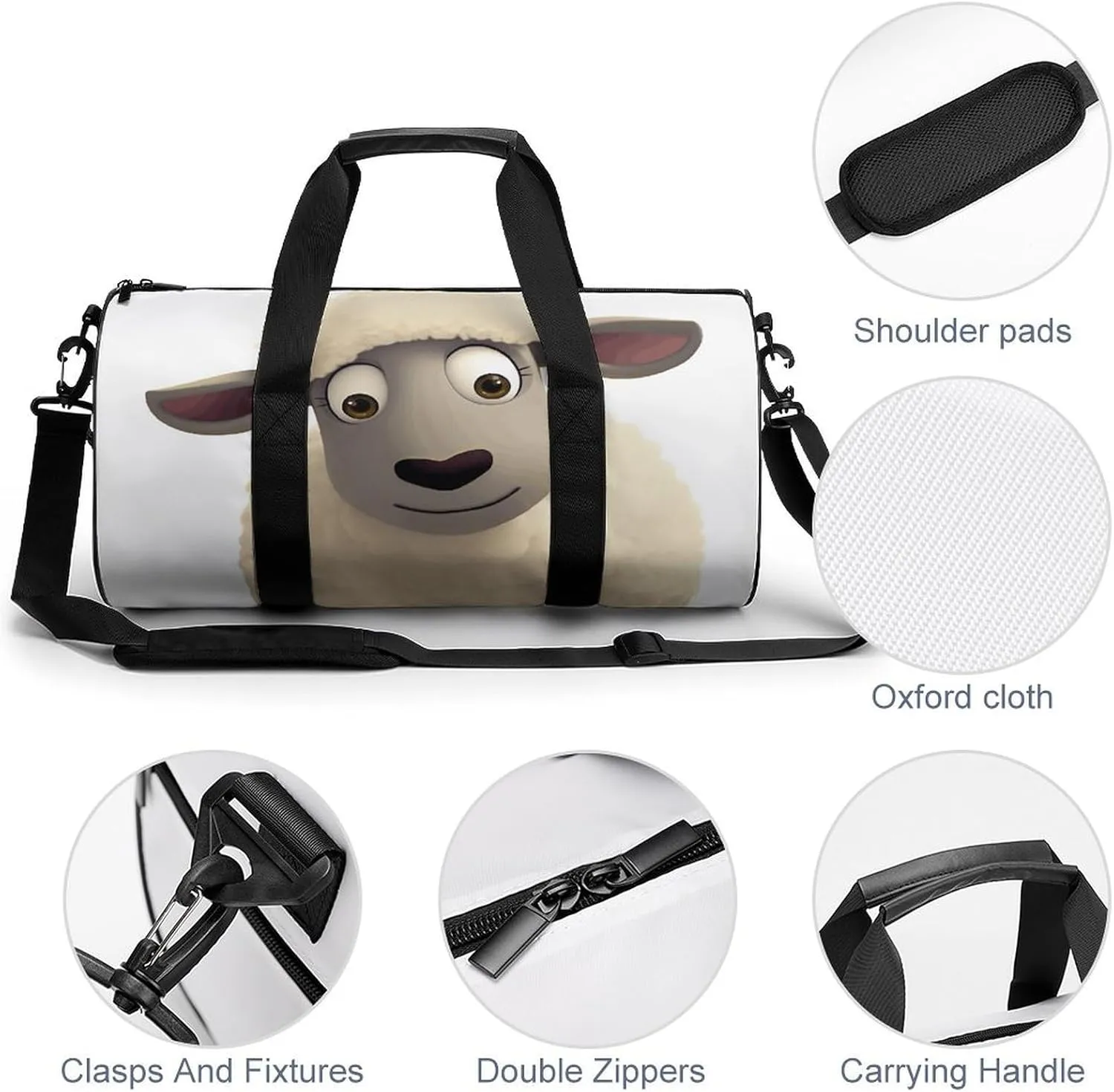 Travel Duffel Bag for Men And Women,Sheep Waterproof Sports Fitness Bag Portable Travel Duffel Bag