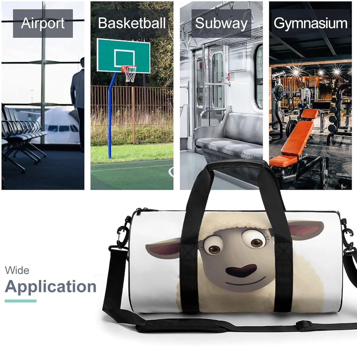 Travel Duffel Bag for Men And Women,Sheep Waterproof Sports Fitness Bag Portable Travel Duffel Bag