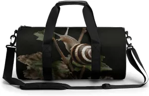 Travel Duffel Bag for Men And Women,Snail on Stem Waterproof Sports Fitness Bag Portable Travel Duffel Bag