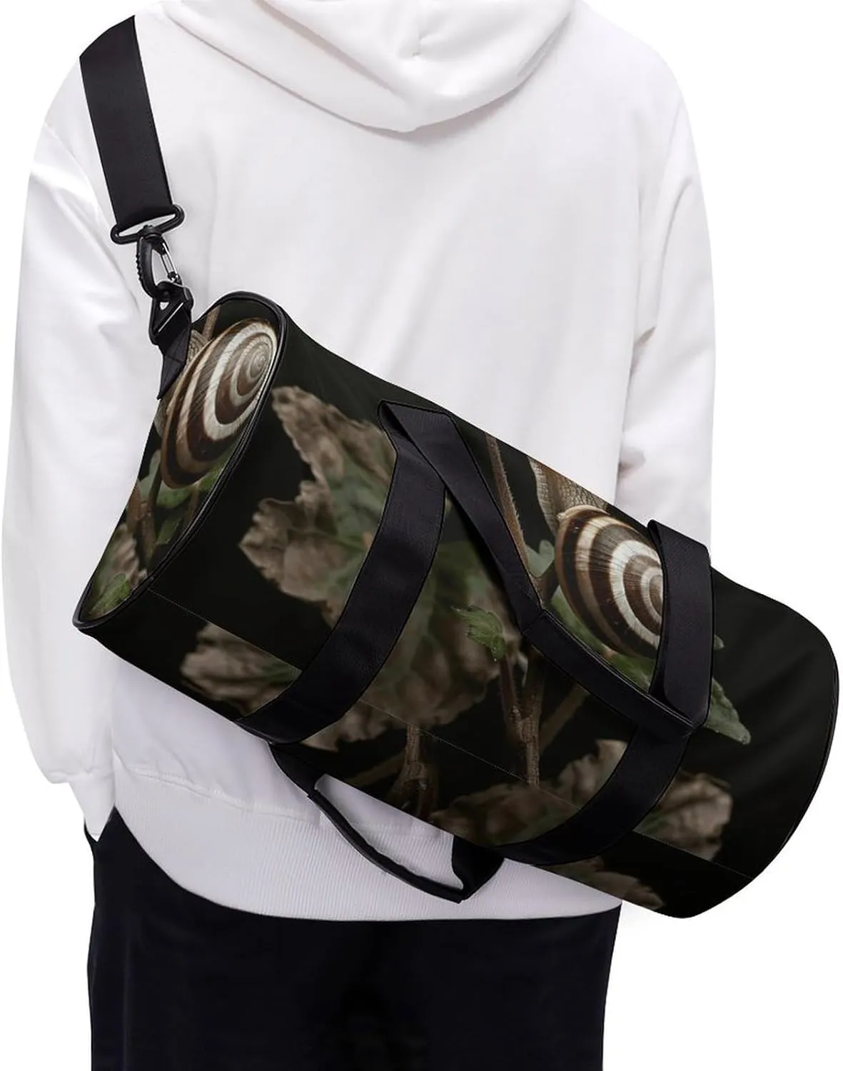 Travel Duffel Bag for Men And Women,Snail on Stem Waterproof Sports Fitness Bag Portable Travel Duffel Bag