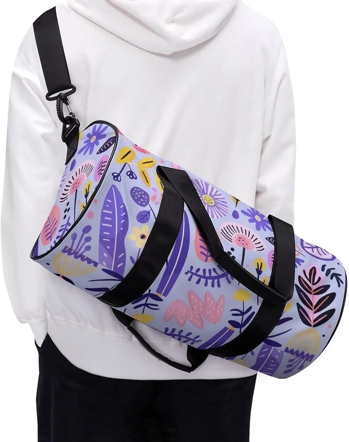 Travel Duffel Bag for Men And Women,Soft Purple Pattern Waterproof Sports Fitness Bag Portable Travel Duffel Bag