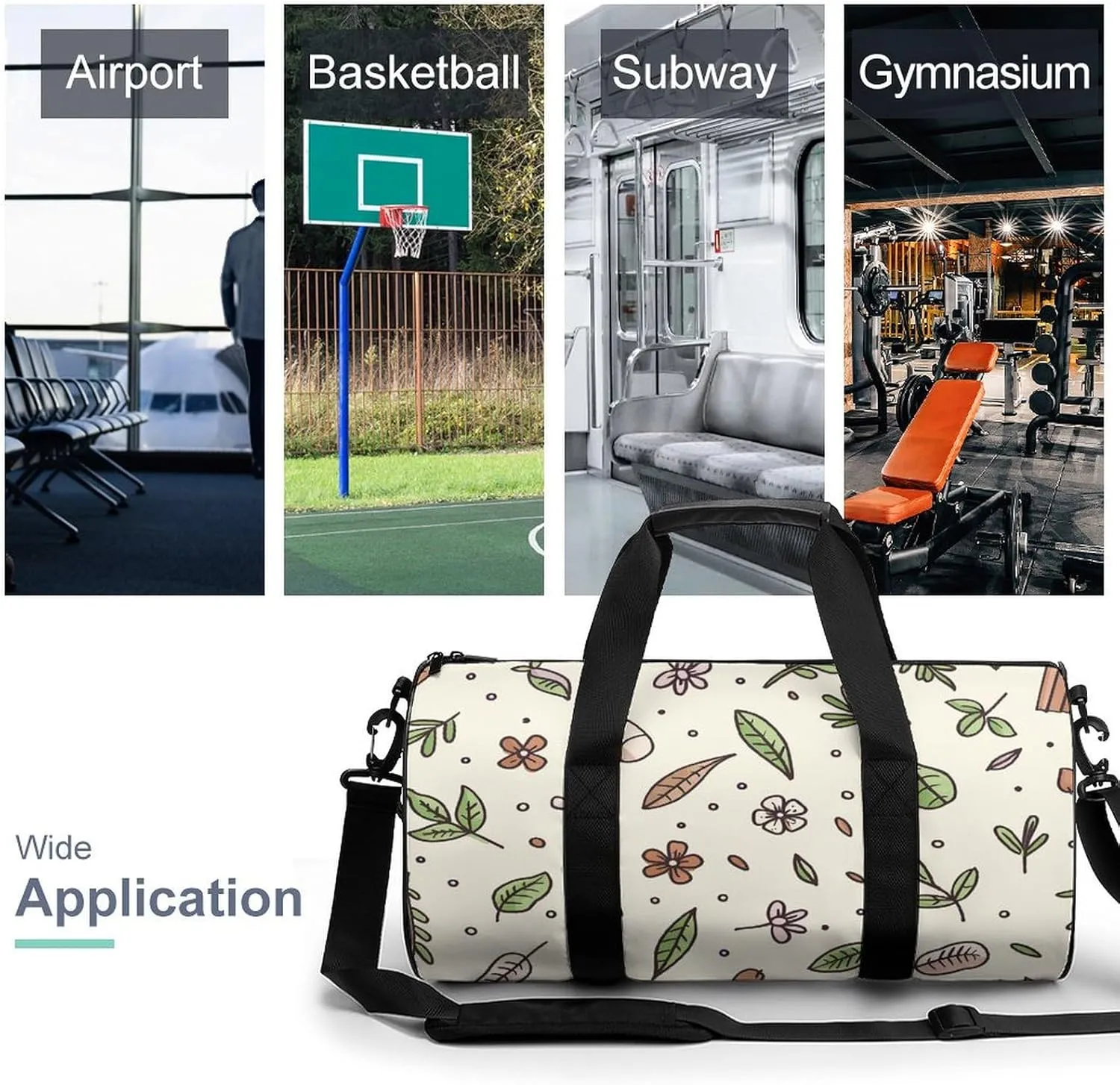 Travel Duffel Bag for Men And Women,Spices And Herbs Waterproof Sports Fitness Bag Portable Travel Duffel Bag