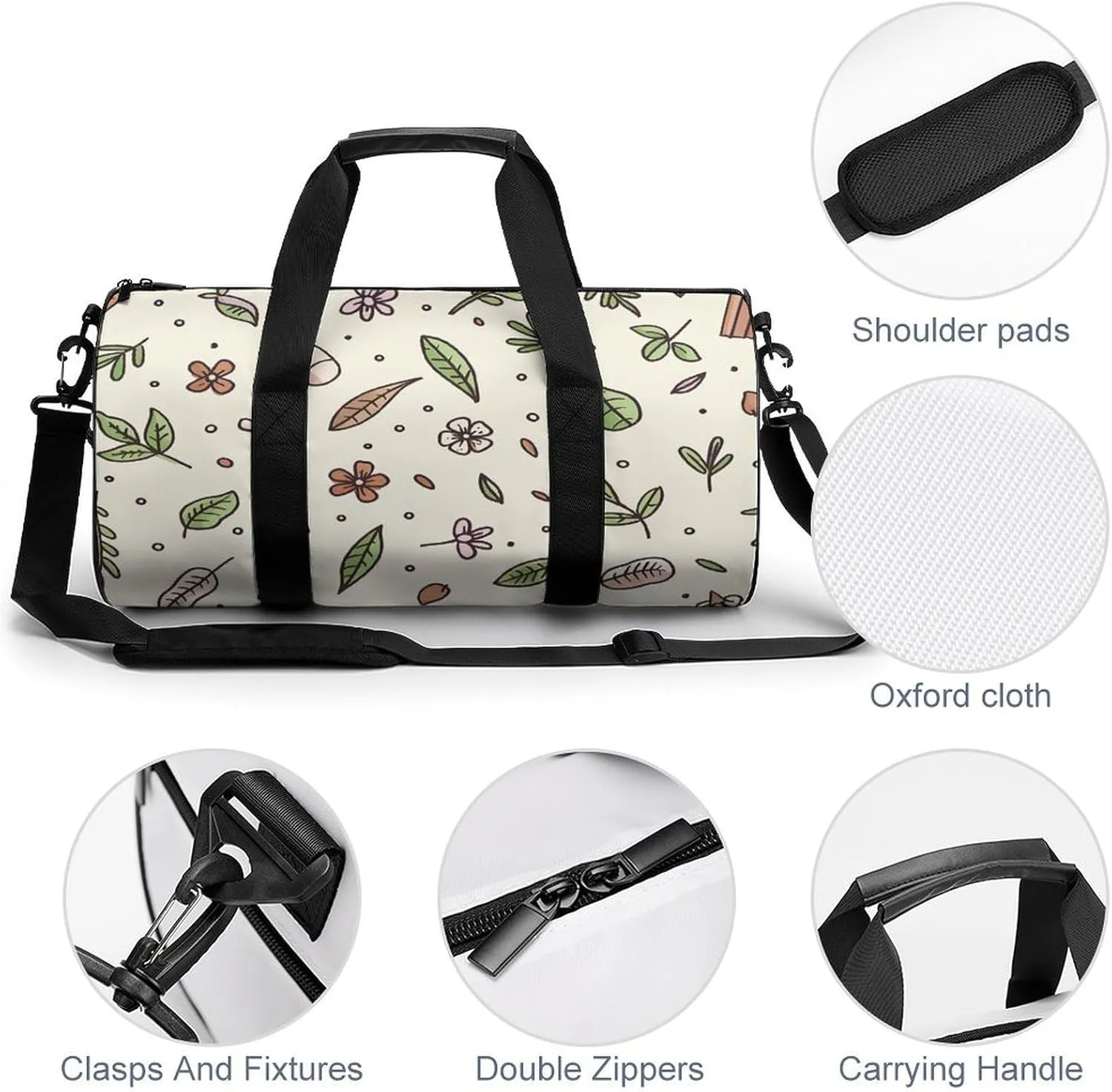 Travel Duffel Bag for Men And Women,Spices And Herbs Waterproof Sports Fitness Bag Portable Travel Duffel Bag