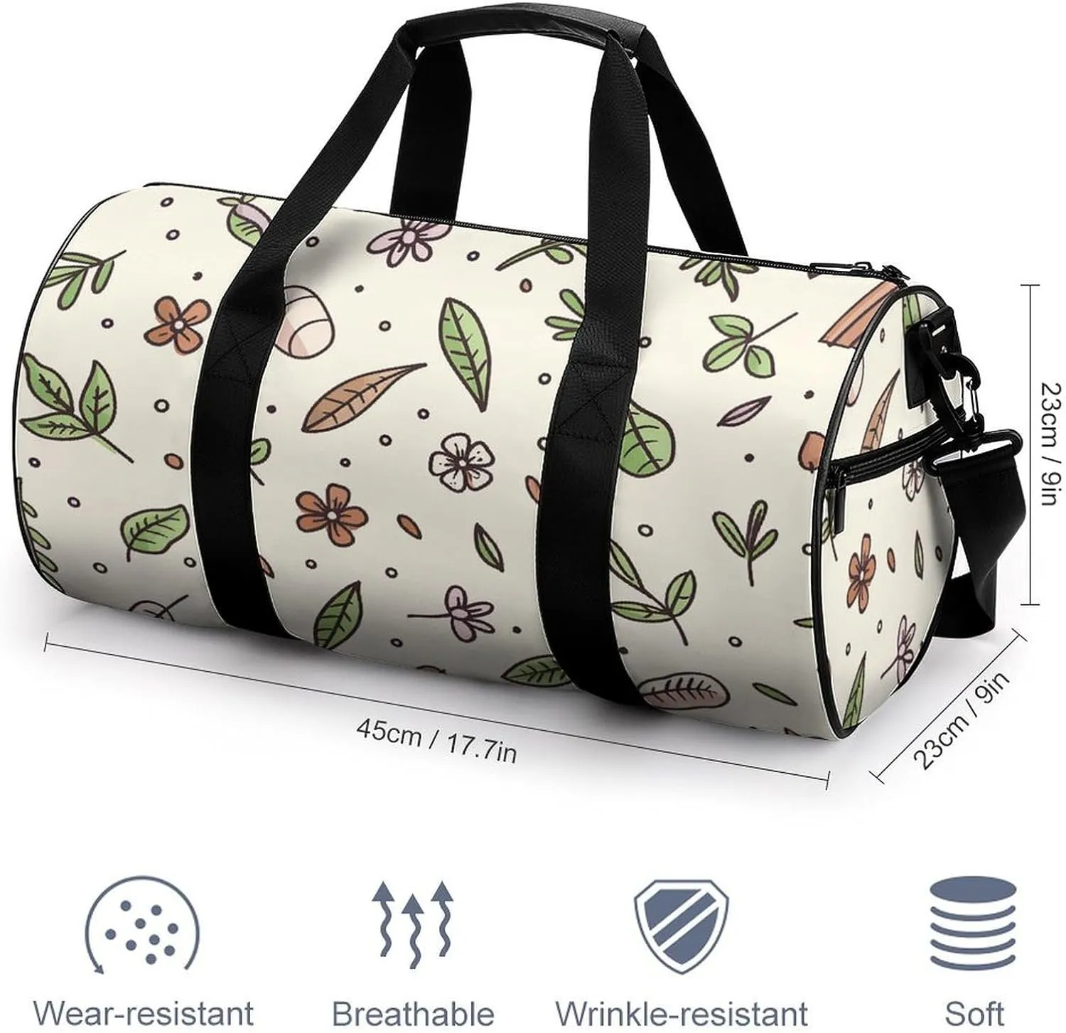 Travel Duffel Bag for Men And Women,Spices And Herbs Waterproof Sports Fitness Bag Portable Travel Duffel Bag