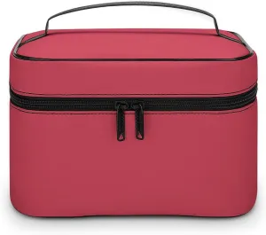 Travel Makeup Bag, Brick Red (Solid Color) Cosmetic Bags for Women Large Capacity Waterproof Toiletry Bag Make up Organizer