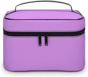 Travel Makeup Bag, Bright Lilac Pattern (Solid Color) Cosmetic Bags for Women Large Capacity Waterproof Toiletry Bag Make up Organizer