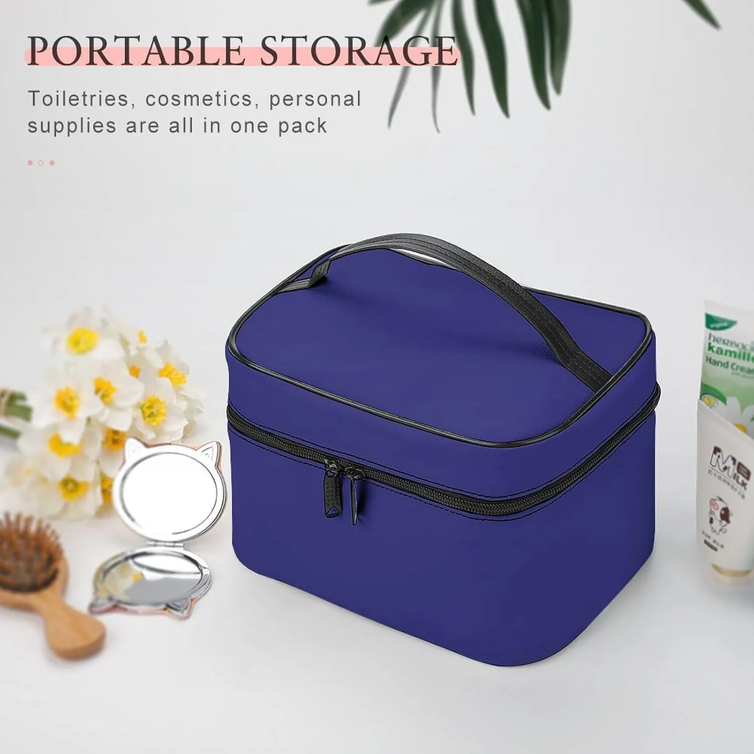 Travel Makeup Bag, Dark Blue & Purple Cosmetic Bags for Women Large Capacity Waterproof Toiletry Bag Make up Organizer