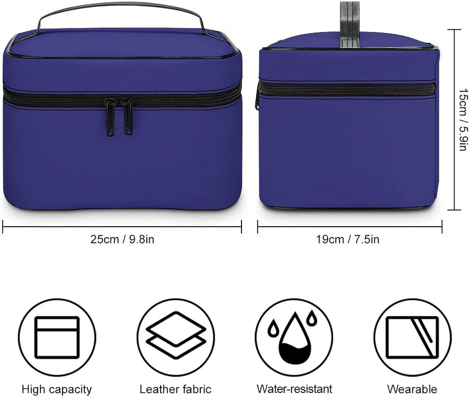 Travel Makeup Bag, Dark Blue & Purple Cosmetic Bags for Women Large Capacity Waterproof Toiletry Bag Make up Organizer