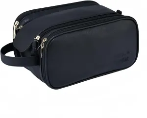 Travel Makeup Bag for Women,Waterproof Cosmetic Organizer with Brush Holder, Toiletry Bag for Makeup Brushes & Travel Essentials, Free-Standing Vertical Storage Bag with Wide Opening (Black)