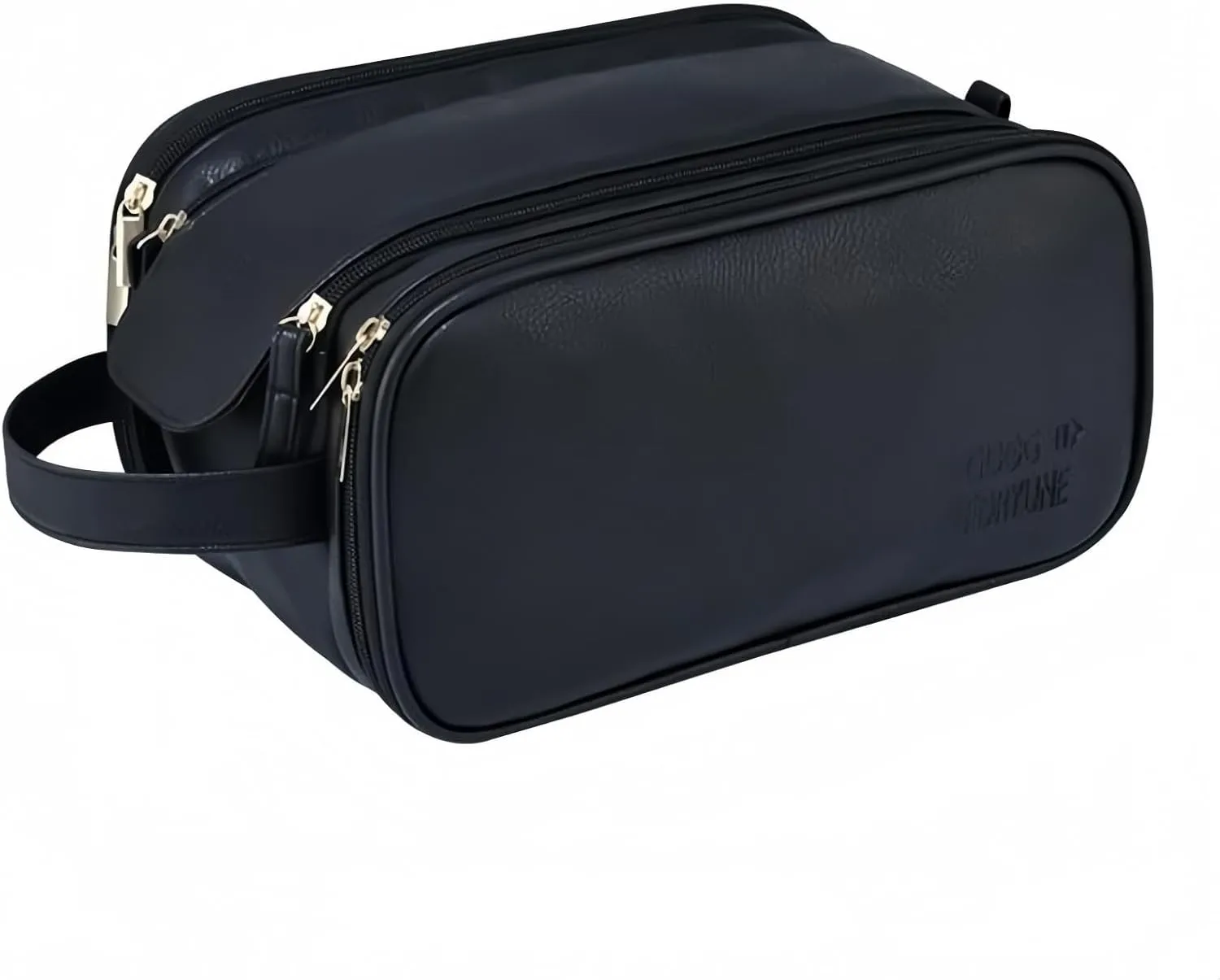 Travel Makeup Bag for Women,Waterproof Cosmetic Organizer with Brush Holder, Toiletry Bag for Makeup Brushes & Travel Essentials, Free-Standing Vertical Storage Bag with Wide Opening (Black)
