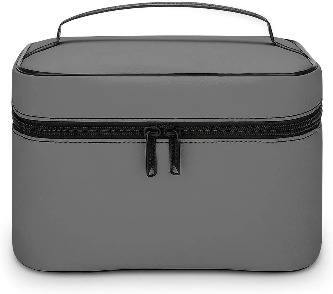 Travel Makeup Bag, Minimalist Grey Solid Plain Simple Cosmetic Bags for Women Large Capacity Waterproof Toiletry Bag Make up Organizer