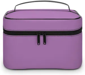 Travel Makeup Bag, Minimalist Lavender Lilac Solid Plain Color Cosmetic Bags for Women Large Capacity Waterproof Toiletry Bag Make up Organizer