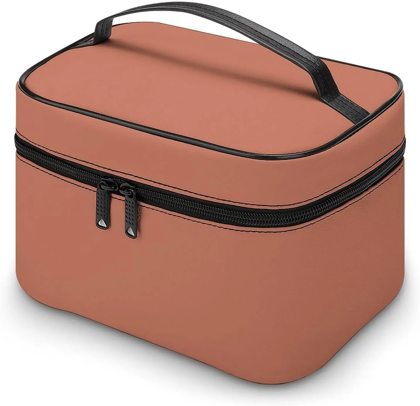 Travel Makeup Bag, Orange Rust Cosmetic Bags for Women Large Capacity Waterproof Toiletry Bag Make up Organizer