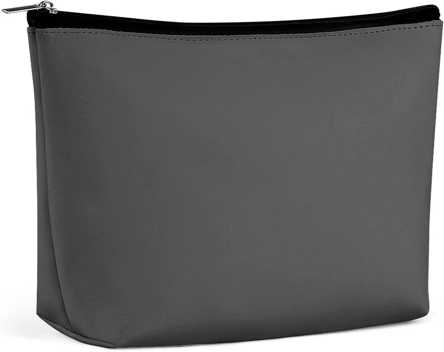Travel Makeup Bag, Solid Plain Dark Gray Elegant Modern Cosmetic Bags for Women Large Capacity Waterproof Toiletry Pouch Make up Organizer