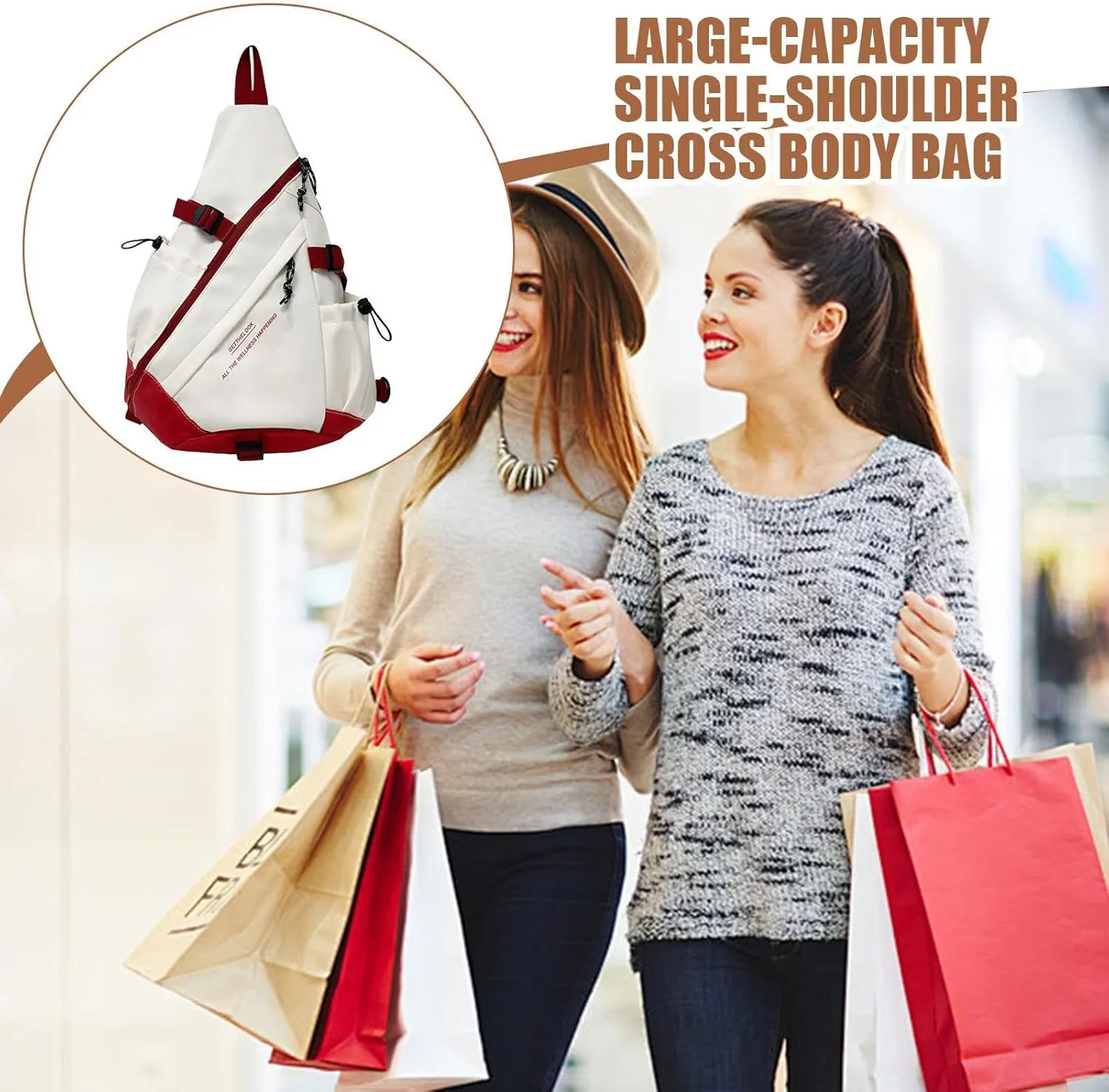 Travel Sling Bag - Sling Bag, Large Capacity Chest Pack | Stylish Sports Daypack for Hiking, Camping, Fitness Daily Use, Lightweight Shoulder Bag with Adjustable Strap for Men and Women