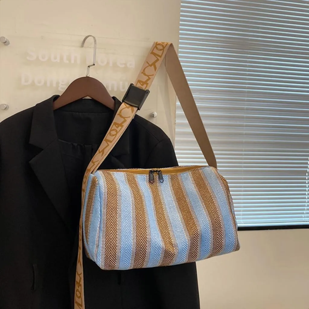 Trend Striped Pillow Bag Fashion forward Girls Women Bag Lightweight Pouch Perfect for Day Commute & High end Shopping