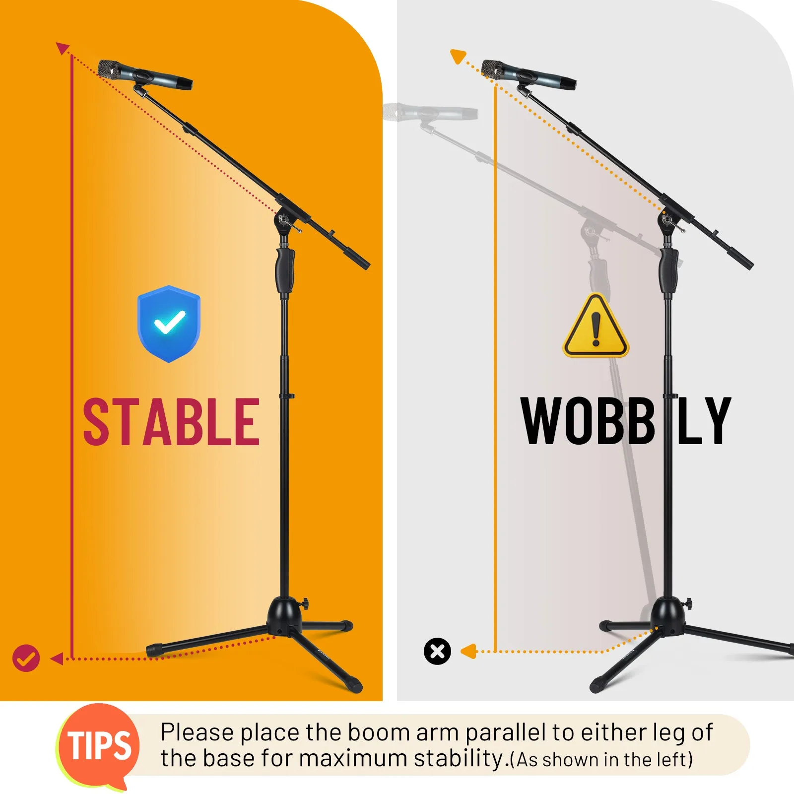 Tripod Microphone Stand One-Button Release CY0362