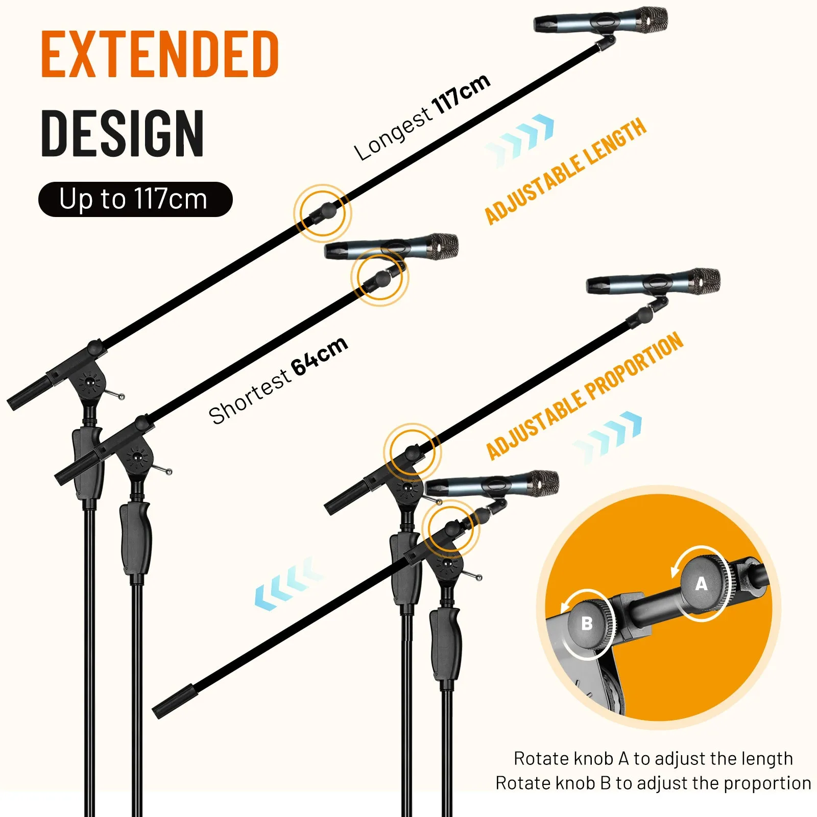 Tripod Microphone Stand One-Button Release CY0362