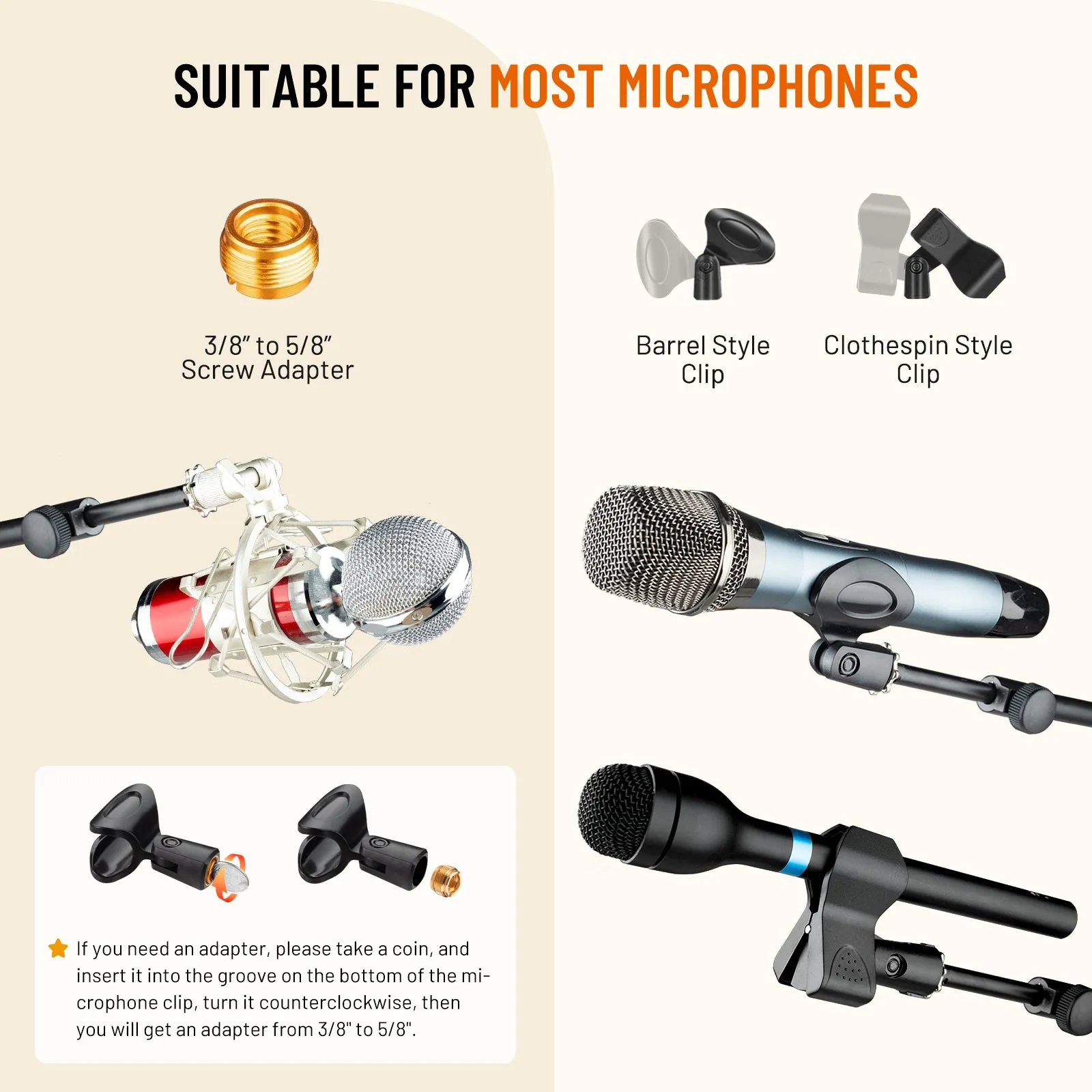 Tripod Microphone Stand One-Button Release CY0362