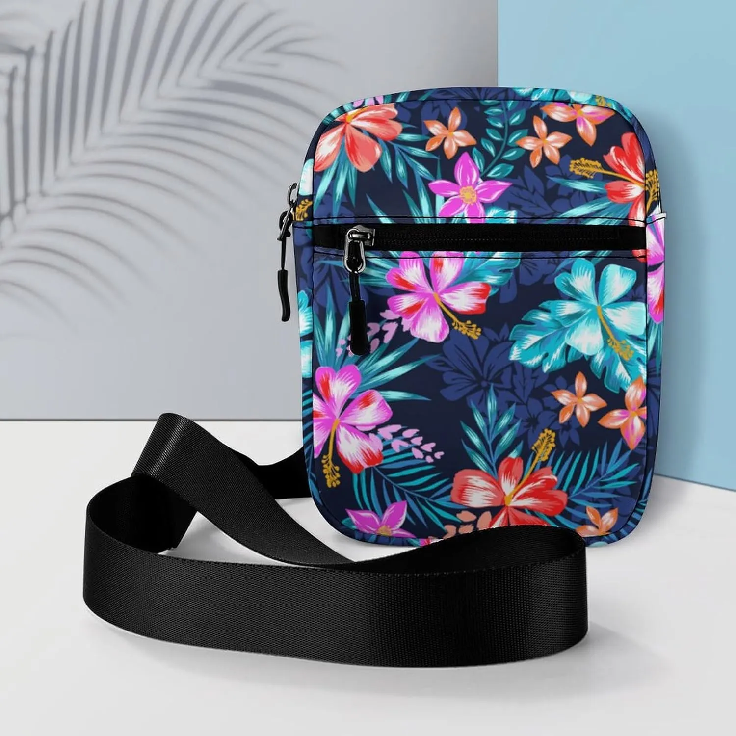 Tropical Hawaiian Hibiscus Flower Crossbody Bag Small Shoulder Bag Waterproof, Lightweight And Convenient