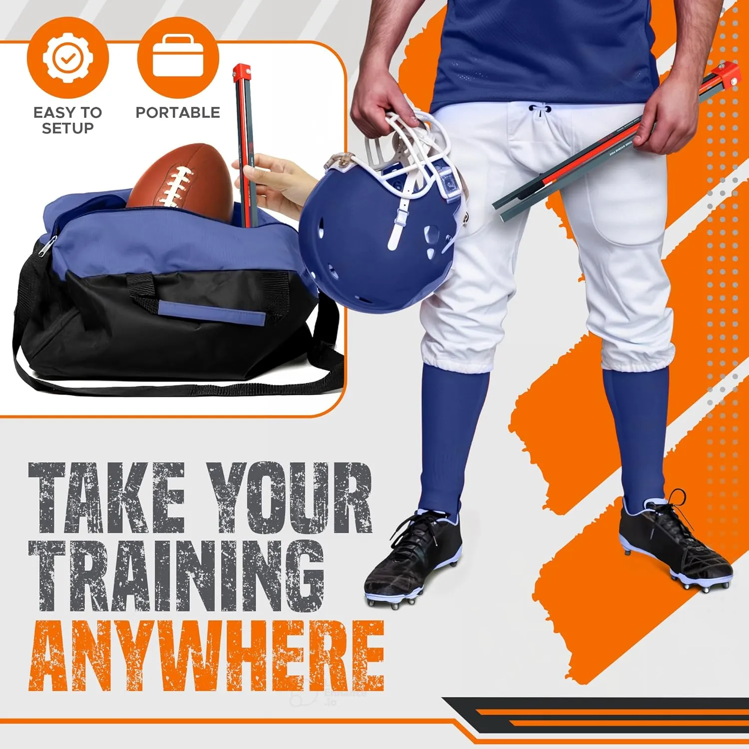 True Strike Pro Football Kicking Tee - Ultimate Football Tee Compatible with All Ball Sizes, Bonus Goal Kicking Tracker, Field Goal Football Holder