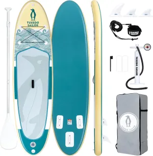 Tuxedo Sailor 10'6"×33"×6" Inflatable Stand Up Paddle Board with Premium SUP Accessories,Adults & Youth for All Skill Levels, Included with Board, Paddle, Pump, Fins, Backpack