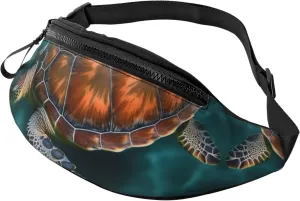 Underwater Turtle Fanny Pack for Man Women Waist Bag Adjustable Belt Casual Chest Bag Bum Bags for Travel Sports Running Hiking Waist Packs