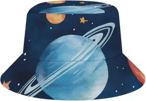 Universes Galaxy Solar System Print Bucket Hat Sun Hats Unisex Cap Fishing Summer