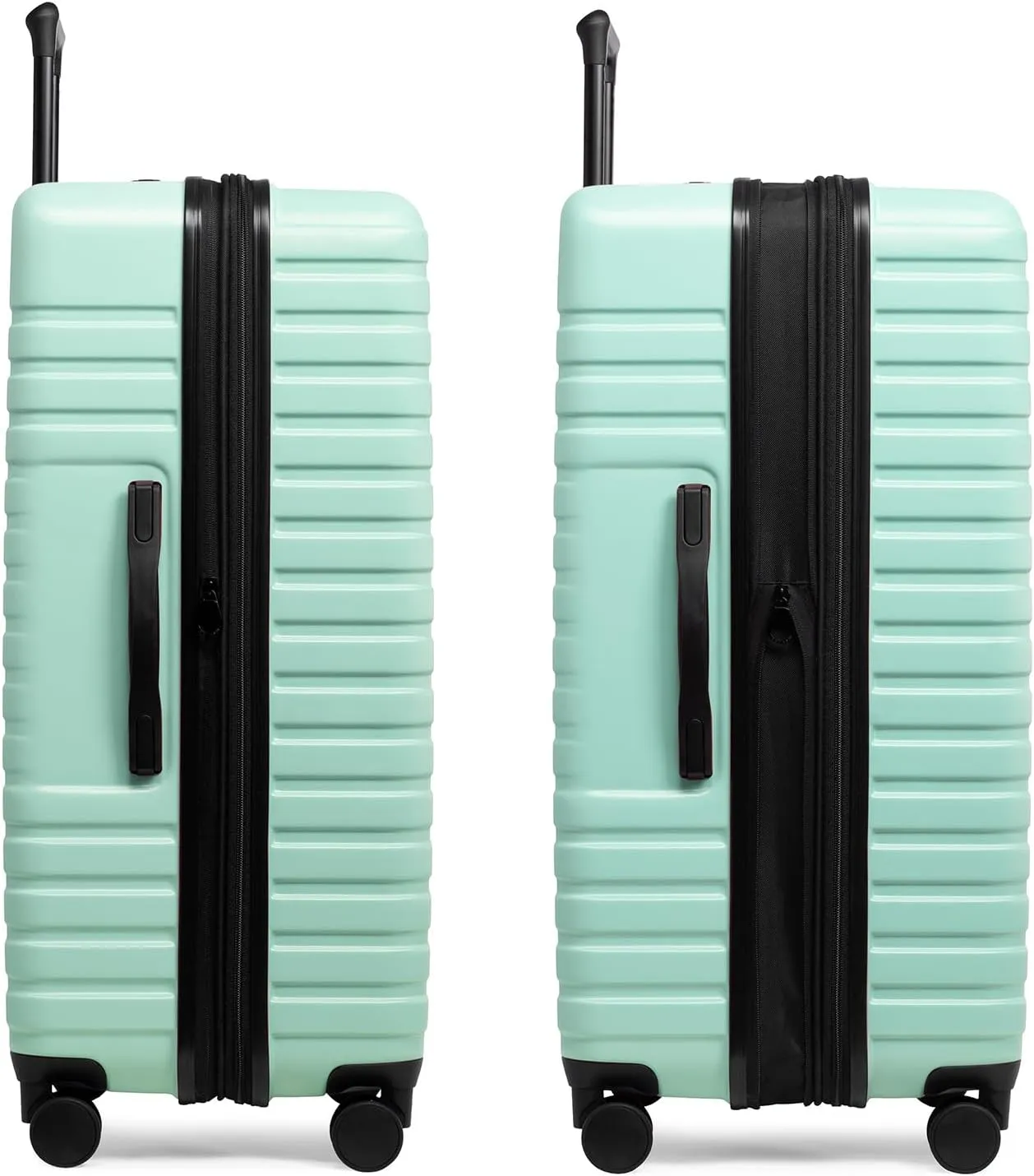 U.S. Traveler Boren Polycarbonate Hardside Rugged Travel Suitcase Luggage with 8 Spinner Wheels, Aluminum Handle, Mint, Checked-Large 30-Inch
