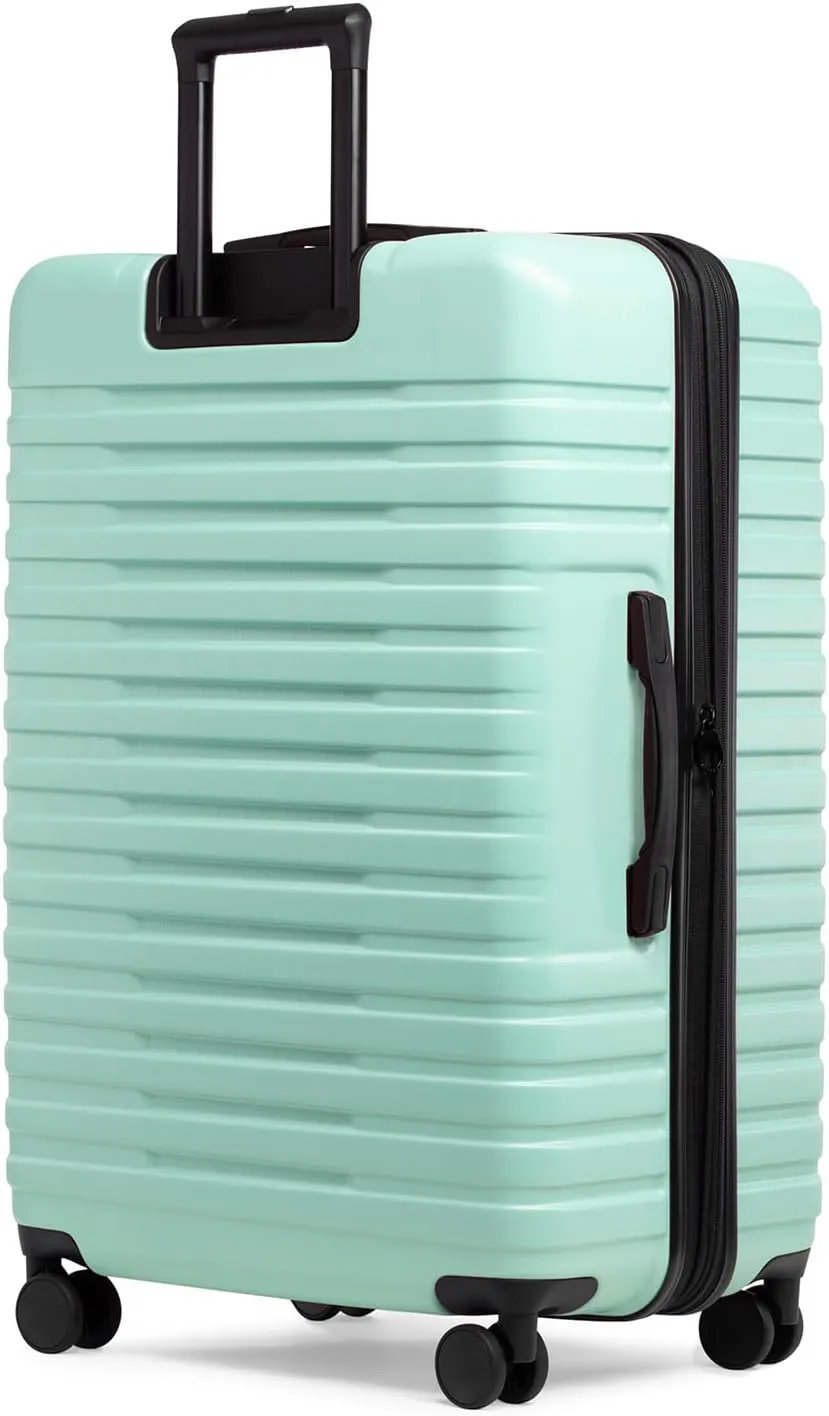 U.S. Traveler Boren Polycarbonate Hardside Rugged Travel Suitcase Luggage with 8 Spinner Wheels, Aluminum Handle, Mint, Checked-Large 30-Inch