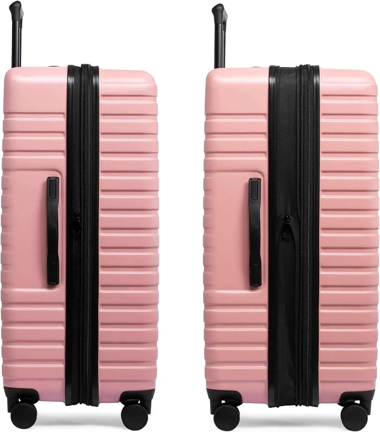 U.S. Traveler Boren Polycarbonate Hardside Rugged Travel Suitcase Luggage with 8 Spinner Wheels, Aluminum Handle, Pink, Checked-Large 30-Inch