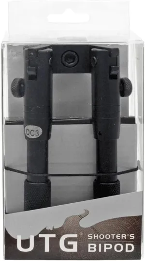 UTG Shooter's SWAT Bipod, Rubber Feet, Height 6.2"-6.7" , Black