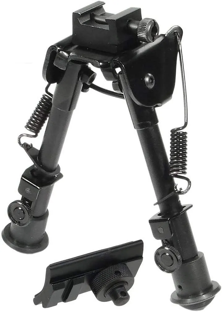 UTG Tactical OP Bipod, Rubber Feet, Center Height 6.1"-7.9" , Black