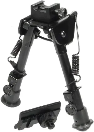 UTG Tactical OP Bipod, Rubber Feet, Center Height 6.1"-7.9" , Black