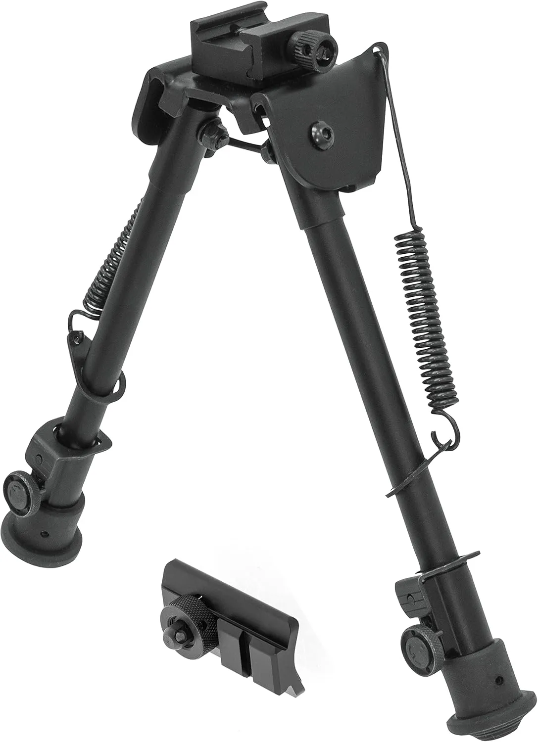 UTG Tactical OP Bipod, Rubber Feet, Center Height 8.3"-12.7", Black