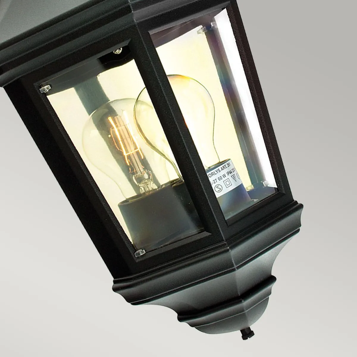Valencia 1 Light Half Lantern  | Black