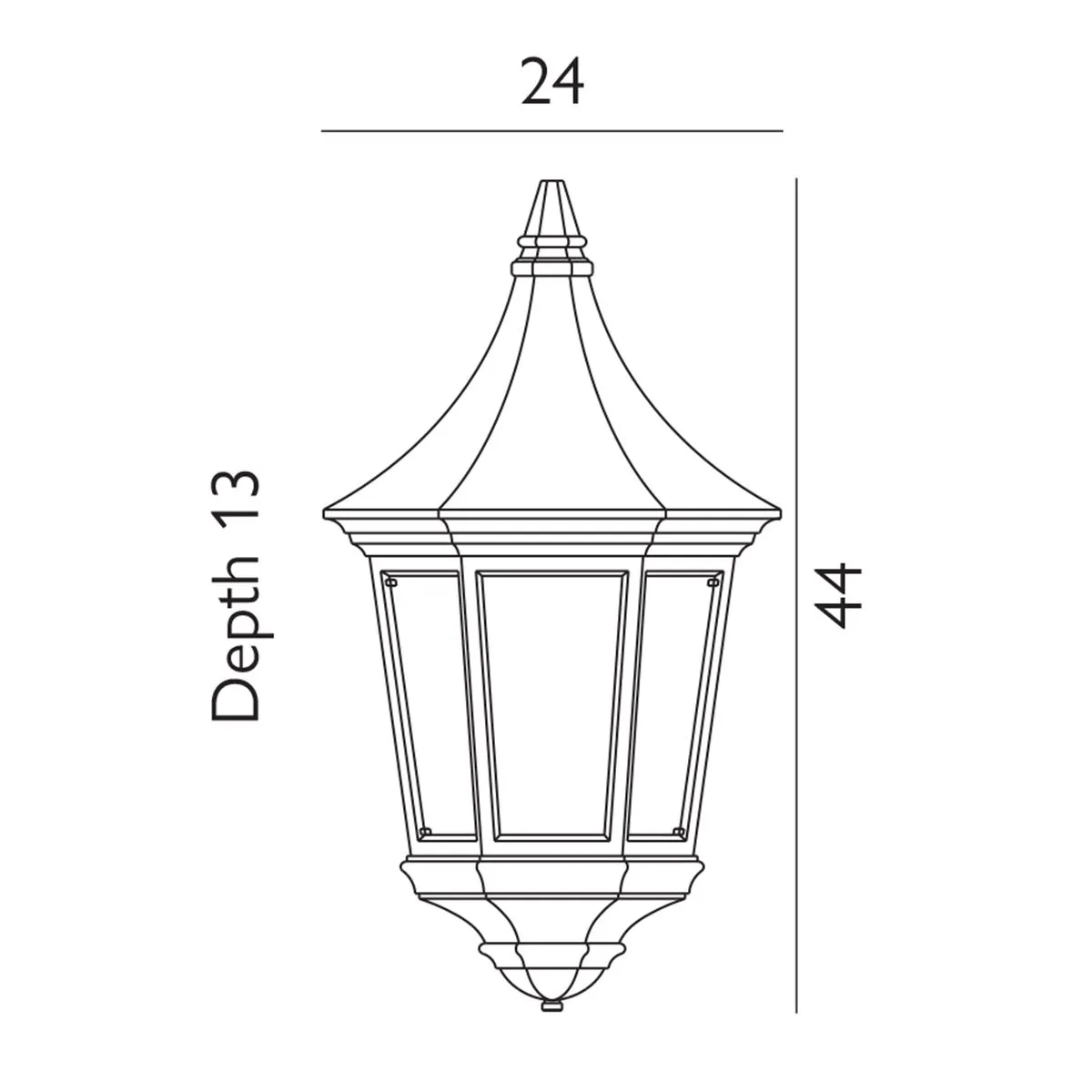 Valencia 1 Light Half Lantern  | Black