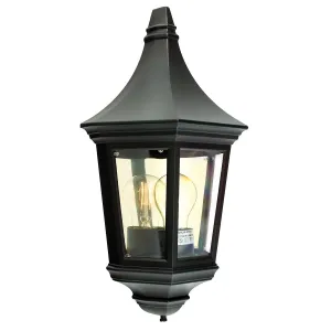 Valencia 1 Light Half Lantern  | Black