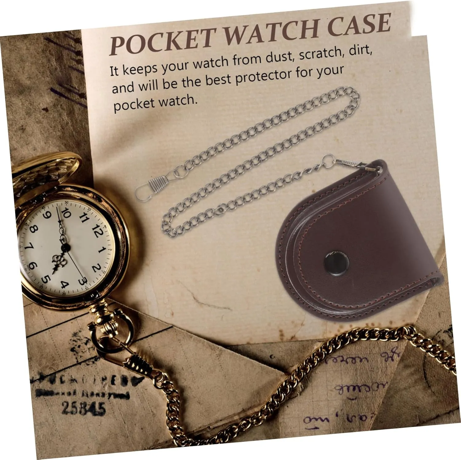 VALICLUD 2pcs Lightweight Watch Storage Bag Vintage Watch Case Chain Design Container for Men