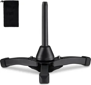 Vangoa Flute Clarinet Stand, Tripod Stand Holder Portable Foldable for Oboe Flute Clarinet Straight Saxophone Wind Instrument with Flannel Bag, Upgrade